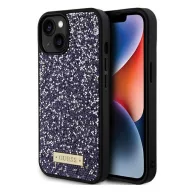   Guess Rhinestone Metal Logo Apple iPhone 15 hátlap tok, lila