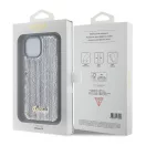 Guess Sequin Script Metal Apple iPhone 15 hátlap tok, ezüst