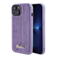 Guess Sequin Script Metal Apple iPhone 15 hátlap tok, lila