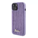 Guess Sequin Script Metal Apple iPhone 15 hátlap tok, lila