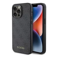   Guess 4G Metal Gold Logo Apple iPhone 15 Pro Max hátlap tok, szürke