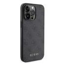 Guess 4G Metal Gold Logo Apple iPhone 15 Pro Max hátlap tok, szürke