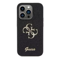   Guess Glitter Script Big 4G Apple iPhone 15 Pro Max hátlap tok, fekete