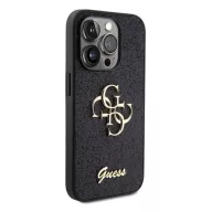   Guess Glitter Script Big 4G Apple iPhone 15 Pro Max hátlap tok, fekete