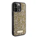 Guess Rhinestone Metal Logo Apple iPhone 15 Pro Max hátlap tok, sárga