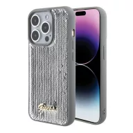   Guess Sequin Script Metal Apple iPhone 15 Pro Max hátlap tok, ezüst