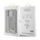 Guess Sequin Script Metal Apple iPhone 15 Pro Max hátlap tok, ezüst