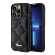   Guess Quilted Metal Logo Apple iPhone 15 Pro Max hátlap tok, fekete