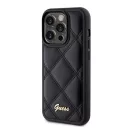 Guess Quilted Metal Logo Apple iPhone 15 Pro Max hátlap tok, fekete