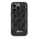 Guess Quilted Metal Logo Apple iPhone 15 Pro Max hátlap tok, fekete