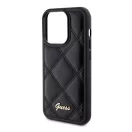 Guess Quilted Metal Logo Apple iPhone 15 Pro Max hátlap tok, fekete