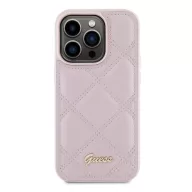   Guess Quilted Metal Logo Apple iPhone 15 Pro Max hátlap tok, rózsaszín