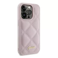   Guess Quilted Metal Logo Apple iPhone 15 Pro Max hátlap tok, rózsaszín