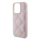 Guess Quilted Metal Logo Apple iPhone 15 Pro Max hátlap tok, rózsaszín