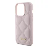   Guess Quilted Metal Logo Apple iPhone 15 Pro Max hátlap tok, rózsaszín