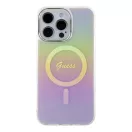 Guess IML Iridescent MagSafe Apple iPhone 15 Pro hátlap tok, rózsaszín