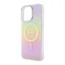 Guess IML Iridescent MagSafe Apple iPhone 15 Pro hátlap tok, rózsaszín