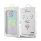 Guess IML Iridescent MagSafe Apple iPhone 15 Pro hátlap tok, türkiz