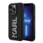 Karl Lagerfeld 3D Rubber Glitter Logo Apple iPhone 15 Pro hátlap tok, fekete