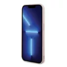 Karl Lagerfeld 3D Rubber Glitter Logo Apple iPhone 15 Pro hátlap tok, rózsaszín