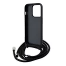 Karl Lagerfeld Crossbody Saffiano Monogram Metal Pin Karl Apple iPhone 15 Pro hátlap tok, fekete