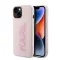 Karl Lagerfeld 3D Rubber Glitter Logo Apple iPhone 15 Plus hátlap tok, rózsaszín