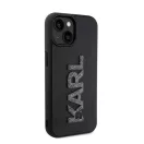 Karl Lagerfeld 3D Rubber Glitter Logo Apple iPhone 15 hátlap tok, fekete