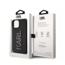 Karl Lagerfeld 3D Rubber Glitter Logo Apple iPhone 15 hátlap tok, fekete