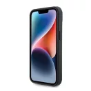 Karl Lagerfeld Leather Monogram Hot Stamp Metal Apple iPhone 15 hátlap tok, fekete