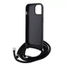 Karl Lagerfeld Crossbody Saffiano Metal Pin Karl Apple iPhone 15 hátlap tok, fekete