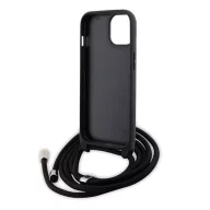   Karl Lagerfeld Crossbody Saffiano Metal Pin Karl Apple iPhone 15 hátlap tok, fekete