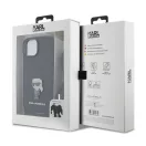 Karl Lagerfeld Crossbody Saffiano Monogram Metal Pin Karl Apple iPhone 15 hátlap tok, fekete
