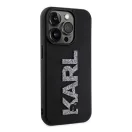 Karl Lagerfeld 3D Rubber Glitter Logo Apple iPhone 15 Pro Max hátlap tok, fekete