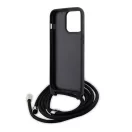 Karl Lagerfeld Crossbody Saffiano Metal Pin Karl Apple iPhone 15 Pro Max hátlap tok, fekete