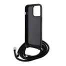 Karl Lagerfeld Crossbody Saffiano Monogram Metal Pin Apple iPhone 15 Pro Max hátlap tok, fekete