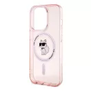 Karl Lagerfeld IML Choupette MagSafe Apple iPhone 15 Pro hátlap tok, rózsaszín