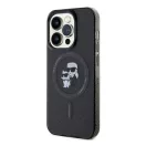 Karl Lagerfeld Karl&Choupette Glitter MagSafe Apple iPhone 15 Pro hátlap tok, fekete