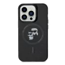 Karl Lagerfeld Karl&Choupette Glitter MagSafe Apple iPhone 15 Pro hátlap tok, fekete