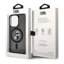 Karl Lagerfeld Karl&Choupette Glitter MagSafe Apple iPhone 15 Pro hátlap tok, fekete