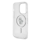 Karl Lagerfeld Karl&Choupette Glitter MagSafe Apple iPhone 15 Pro hátlap tok, átlátszó