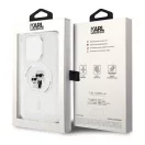 Karl Lagerfeld Karl&Choupette Glitter MagSafe Apple iPhone 15 Pro hátlap tok, átlátszó