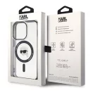 Karl Lagerfeld IML Karl's Head MagSafe Apple iPhone 15 Pro hátlap tok, átlátszó