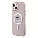 Karl Lagerfeld IML Choupette MagSafe Apple iPhone 15 Plus hátlap tok, rózsaszín