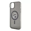 Karl Lagerfeld Karl&Choupette Glitter MagSafe Apple iPhone 15 Plus hátlap tok, fekete