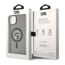 Karl Lagerfeld Karl&Choupette Glitter MagSafe Apple iPhone 15 Plus hátlap tok, fekete