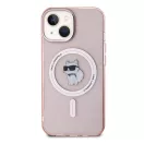Karl Lagerfeld IML Choupette MagSafe Apple iPhone 15 hátlap tok, rózsaszín