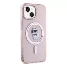 Karl Lagerfeld IML Choupette MagSafe Apple iPhone 15 hátlap tok, rózsaszín