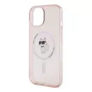 Karl Lagerfeld IML Choupette MagSafe Apple iPhone 15 hátlap tok, rózsaszín