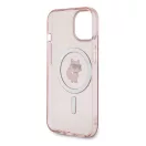 Karl Lagerfeld IML Choupette MagSafe Apple iPhone 15 hátlap tok, rózsaszín