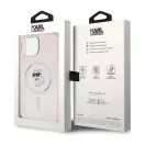 Karl Lagerfeld IML Choupette MagSafe Apple iPhone 15 hátlap tok, rózsaszín